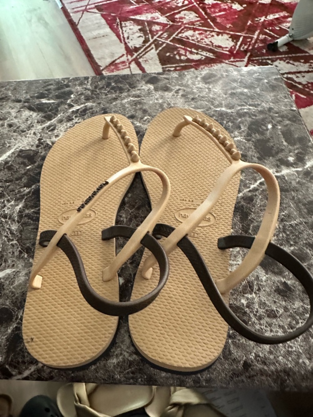 Havaianas Women's Beige and Dark Brown Braided-Strap Sandals